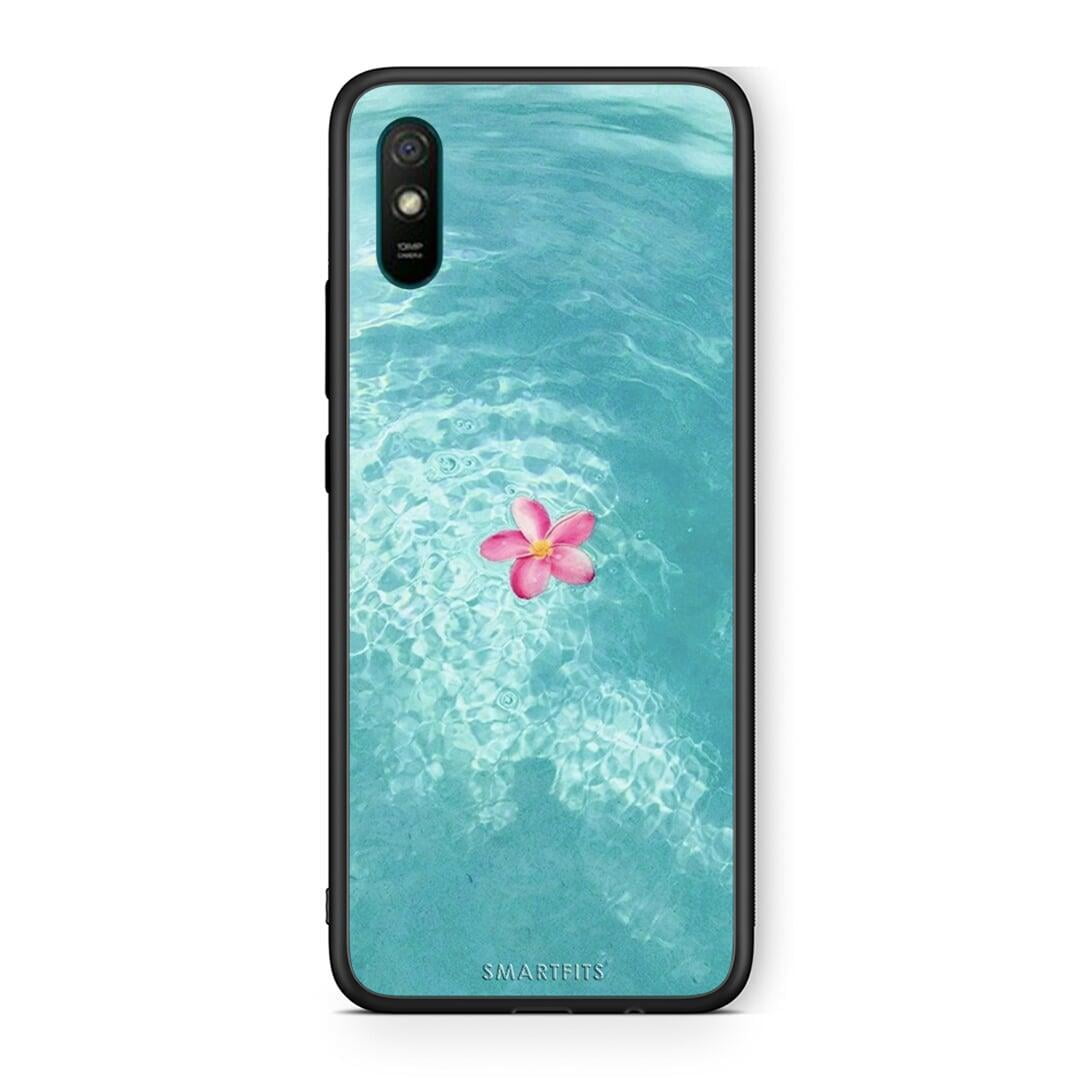 Xiaomi Redmi 9A Water Flower Θήκη από τη Smartfits με σχέδιο στο πίσω μέρος και μαύρο περίβλημα | Smartphone case with colorful back and black bezels by Smartfits