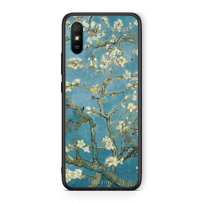 Xiaomi Redmi 9A White Blossoms θήκη από τη Smartfits με σχέδιο στο πίσω μέρος και μαύρο περίβλημα | Smartphone case with colorful back and black bezels by Smartfits
