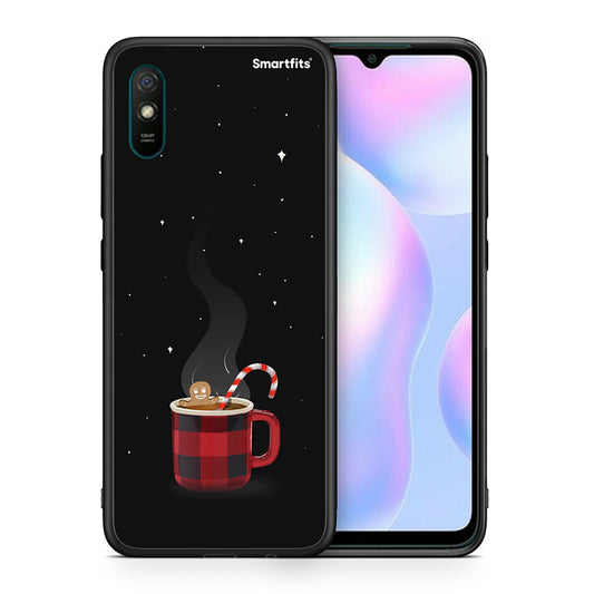 Θήκη Xiaomi Redmi 9A Xmas Bathing από τη Smartfits με σχέδιο στο πίσω μέρος και μαύρο περίβλημα | Xiaomi Redmi 9A Xmas Bathing case with colorful back and black bezels
