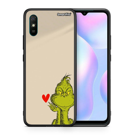 Θήκη Xiaomi Redmi 9A Xmas Grinch από τη Smartfits με σχέδιο στο πίσω μέρος και μαύρο περίβλημα | Xiaomi Redmi 9A Xmas Grinch case with colorful back and black bezels