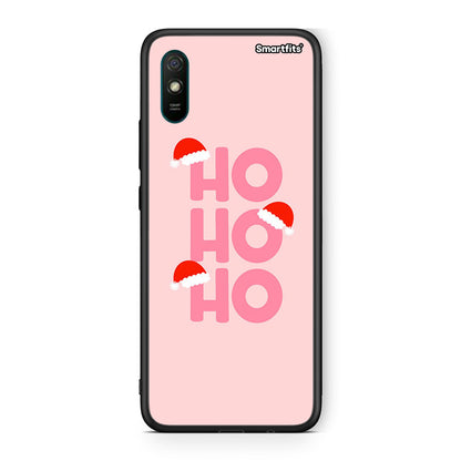 Xiaomi Redmi 9A Xmas Ho Ho Ho θήκη από τη Smartfits με σχέδιο στο πίσω μέρος και μαύρο περίβλημα | Smartphone case with colorful back and black bezels by Smartfits