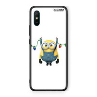 Thumbnail for Xiaomi Redmi 9A Xmas Minion Lights θήκη από τη Smartfits με σχέδιο στο πίσω μέρος και μαύρο περίβλημα | Smartphone case with colorful back and black bezels by Smartfits