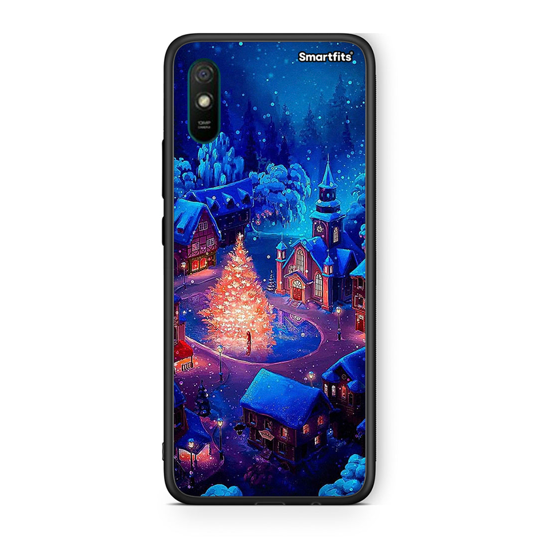 Xiaomi Redmi 9A Xmas Village θήκη από τη Smartfits με σχέδιο στο πίσω μέρος και μαύρο περίβλημα | Smartphone case with colorful back and black bezels by Smartfits