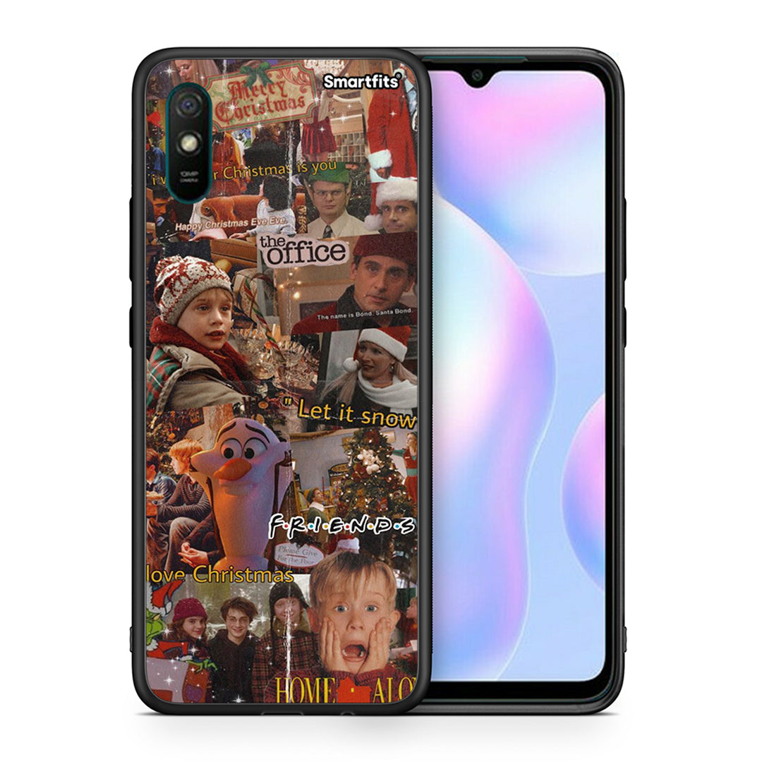 Θήκη Xiaomi Redmi 9A Xmas Wishes από τη Smartfits με σχέδιο στο πίσω μέρος και μαύρο περίβλημα | Xiaomi Redmi 9A Xmas Wishes case with colorful back and black bezels