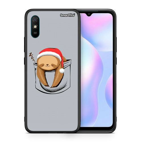 Θήκη Xiaomi Redmi 9A Xmas Zzzz από τη Smartfits με σχέδιο στο πίσω μέρος και μαύρο περίβλημα | Xiaomi Redmi 9A Xmas Zzzz case with colorful back and black bezels