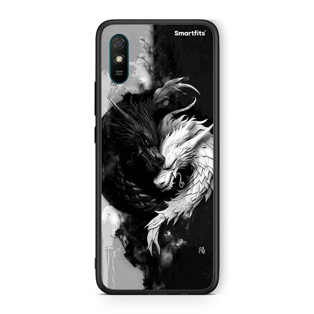 Xiaomi Redmi 9A Yin Yang Θήκη από τη Smartfits με σχέδιο στο πίσω μέρος και μαύρο περίβλημα | Smartphone case with colorful back and black bezels by Smartfits