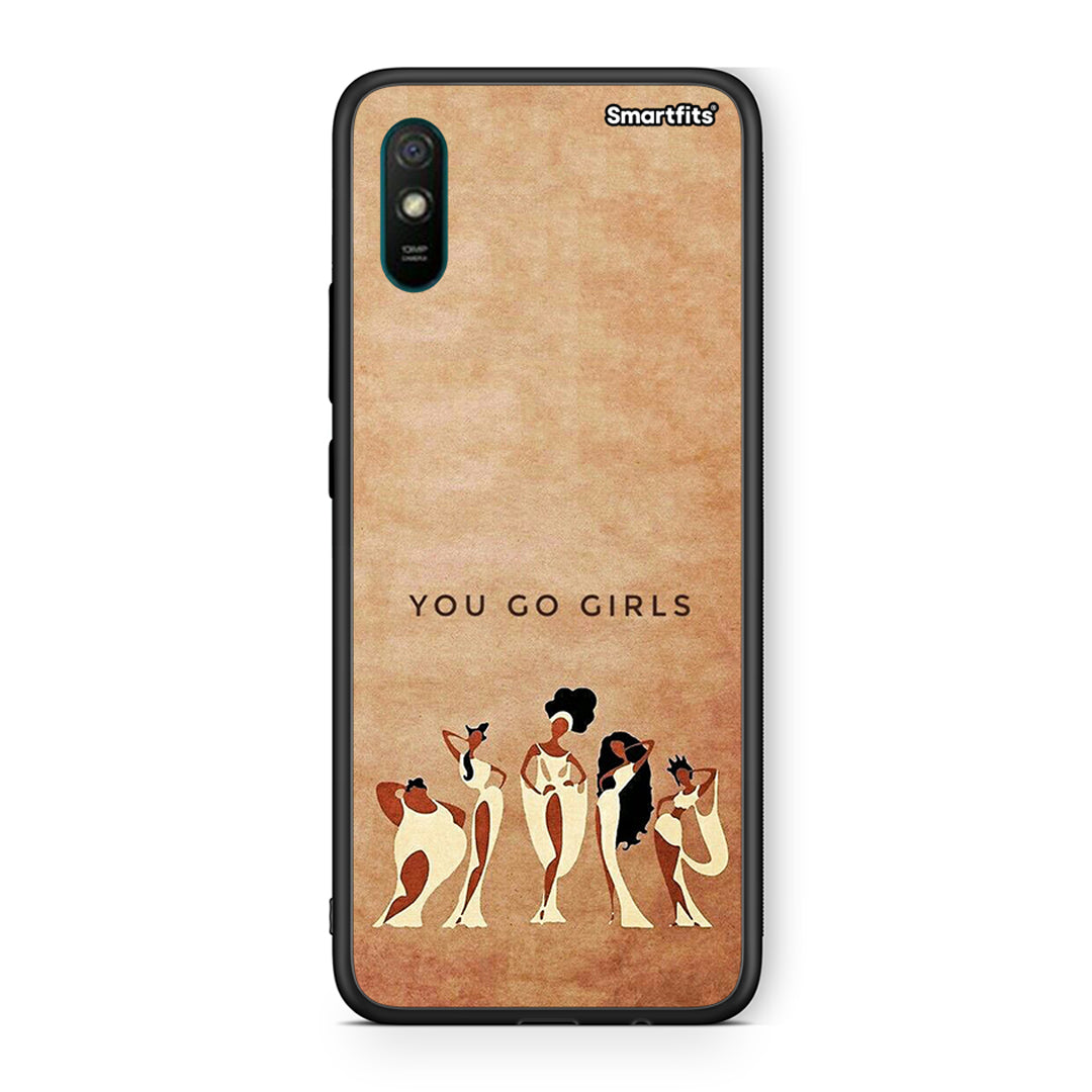 Xiaomi Redmi 9A You Go Girl θήκη από τη Smartfits με σχέδιο στο πίσω μέρος και μαύρο περίβλημα | Smartphone case with colorful back and black bezels by Smartfits
