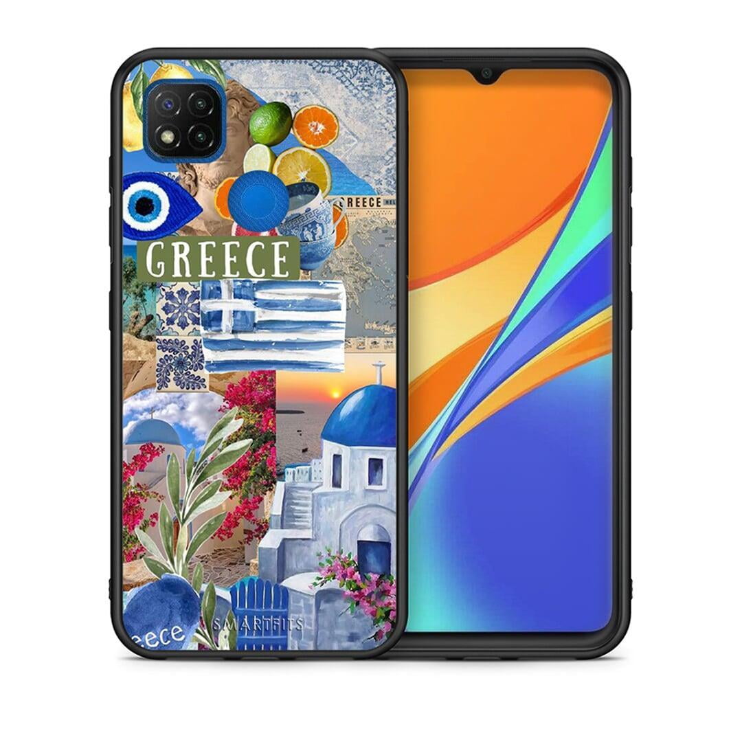 Θήκη Xiaomi Redmi 9C All Greek από τη Smartfits με σχέδιο στο πίσω μέρος και μαύρο περίβλημα | Xiaomi Redmi 9C All Greek case with colorful back and black bezels