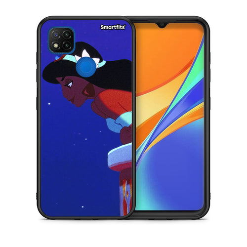 Θήκη Xiaomi Redmi 9C Alladin And Jasmine Love 2 από τη Smartfits με σχέδιο στο πίσω μέρος και μαύρο περίβλημα | Xiaomi Redmi 9C Alladin And Jasmine Love 2 case with colorful back and black bezels