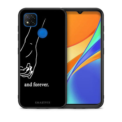 Θήκη Αγίου Βαλεντίνου Xiaomi Redmi 9C Always & Forever 2 από τη Smartfits με σχέδιο στο πίσω μέρος και μαύρο περίβλημα | Xiaomi Redmi 9C Always & Forever 2 case with colorful back and black bezels