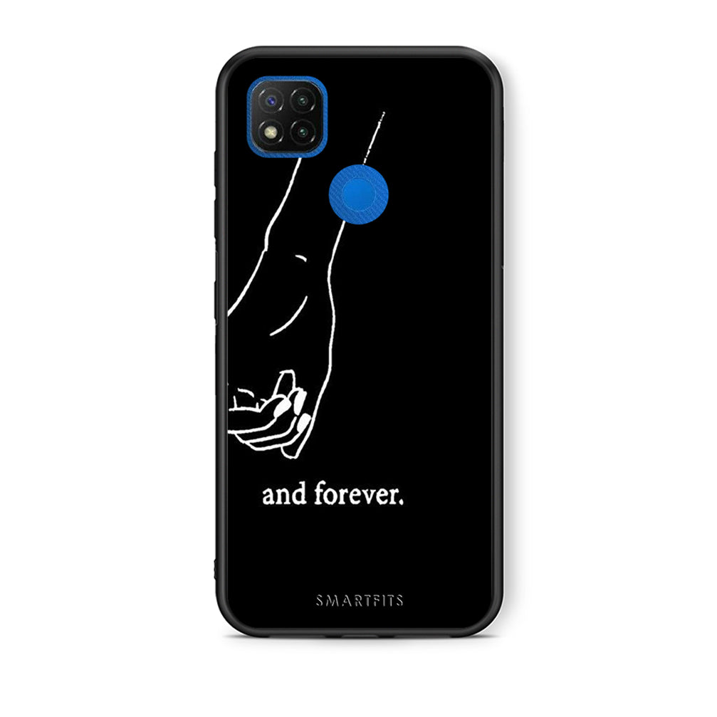 Θήκη Αγίου Βαλεντίνου Xiaomi Redmi 9C Always & Forever 2 από τη Smartfits με σχέδιο στο πίσω μέρος και μαύρο περίβλημα | Xiaomi Redmi 9C Always & Forever 2 case with colorful back and black bezels