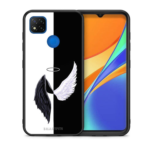 Θήκη Xiaomi Redmi 9C Angels Demons από τη Smartfits με σχέδιο στο πίσω μέρος και μαύρο περίβλημα | Xiaomi Redmi 9C Angels Demons case with colorful back and black bezels