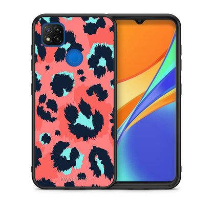 Θήκη Xiaomi Redmi 9C Pink Leopard Animal από τη Smartfits με σχέδιο στο πίσω μέρος και μαύρο περίβλημα | Xiaomi Redmi 9C Pink Leopard Animal case with colorful back and black bezels