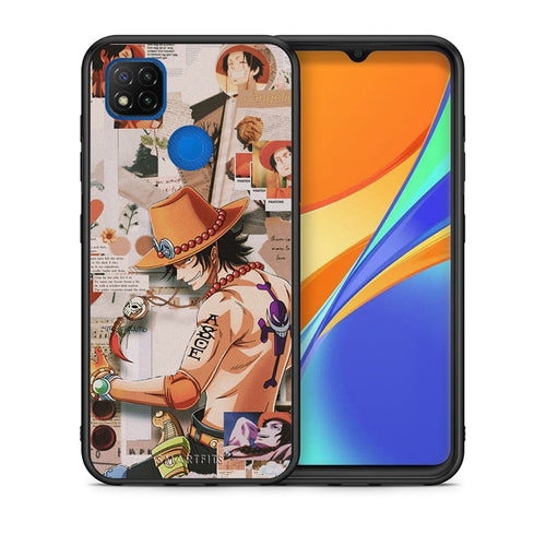 Θήκη Xiaomi Redmi 9C Anime Collage από τη Smartfits με σχέδιο στο πίσω μέρος και μαύρο περίβλημα | Xiaomi Redmi 9C Anime Collage case with colorful back and black bezels