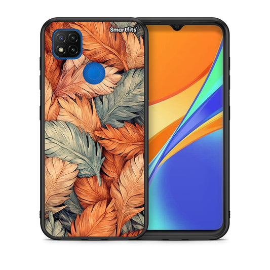 Θήκη Xiaomi Redmi 9C Autumn Leaves από τη Smartfits με σχέδιο στο πίσω μέρος και μαύρο περίβλημα | Xiaomi Redmi 9C Autumn Leaves case with colorful back and black bezels