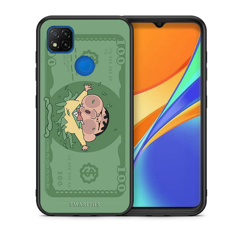 Θήκη Αγίου Βαλεντίνου Xiaomi Redmi 9C Big Money από τη Smartfits με σχέδιο στο πίσω μέρος και μαύρο περίβλημα | Xiaomi Redmi 9C Big Money case with colorful back and black bezels