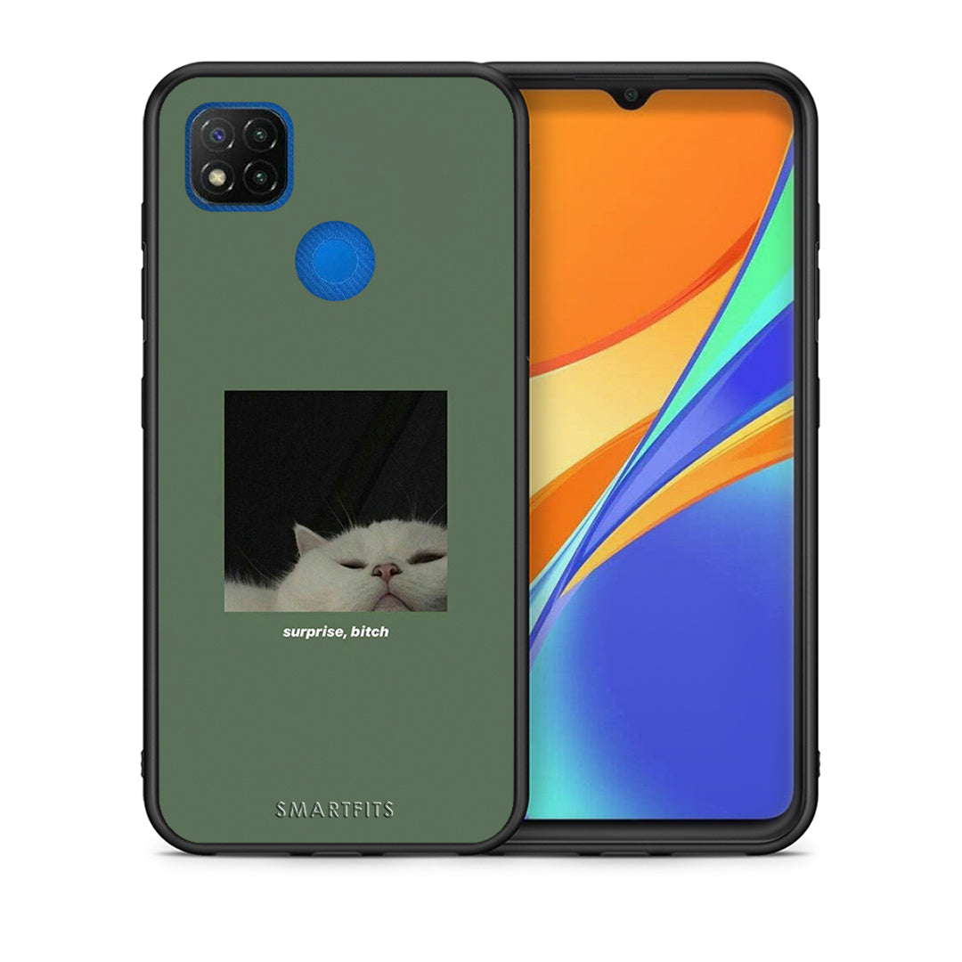 Θήκη Xiaomi Redmi 9C Bitch Surprise από τη Smartfits με σχέδιο στο πίσω μέρος και μαύρο περίβλημα | Xiaomi Redmi 9C Bitch Surprise case with colorful back and black bezels
