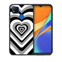 Thumbnail for Θήκη Xiaomi Redmi 9C Black Hearts από τη Smartfits με σχέδιο στο πίσω μέρος και μαύρο περίβλημα | Xiaomi Redmi 9C Black Hearts case with colorful back and black bezels