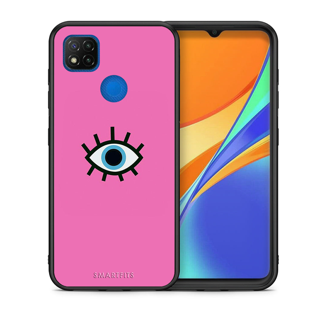 Θήκη Xiaomi Redmi 9C Blue Eye Pink από τη Smartfits με σχέδιο στο πίσω μέρος και μαύρο περίβλημα | Xiaomi Redmi 9C Blue Eye Pink case with colorful back and black bezels