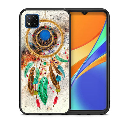 Θήκη Xiaomi Redmi 9C DreamCatcher Boho από τη Smartfits με σχέδιο στο πίσω μέρος και μαύρο περίβλημα | Xiaomi Redmi 9C DreamCatcher Boho case with colorful back and black bezels