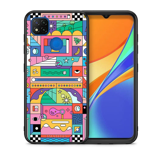 Θήκη Xiaomi Redmi 9C Bubbles Soap από τη Smartfits με σχέδιο στο πίσω μέρος και μαύρο περίβλημα | Xiaomi Redmi 9C Bubbles Soap case with colorful back and black bezels