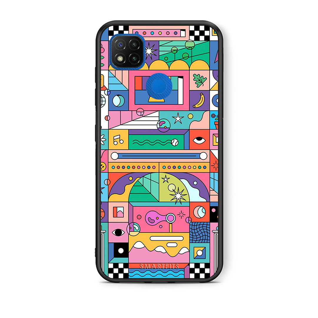 Θήκη Xiaomi Redmi 9C Bubbles Soap από τη Smartfits με σχέδιο στο πίσω μέρος και μαύρο περίβλημα | Xiaomi Redmi 9C Bubbles Soap case with colorful back and black bezels