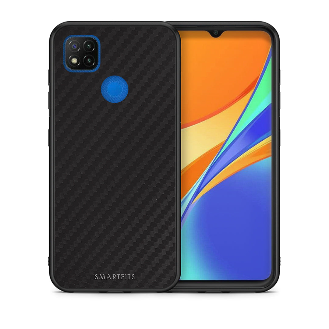 Θήκη Xiaomi Redmi 9C Carbon Black από τη Smartfits με σχέδιο στο πίσω μέρος και μαύρο περίβλημα | Xiaomi Redmi 9C Carbon Black case with colorful back and black bezels