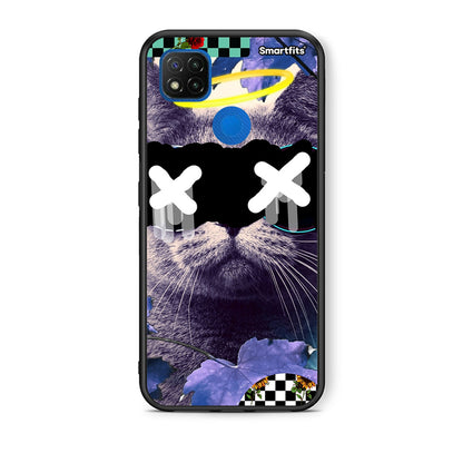 Θήκη Xiaomi Redmi 9C Cat Collage από τη Smartfits με σχέδιο στο πίσω μέρος και μαύρο περίβλημα | Xiaomi Redmi 9C Cat Collage case with colorful back and black bezels