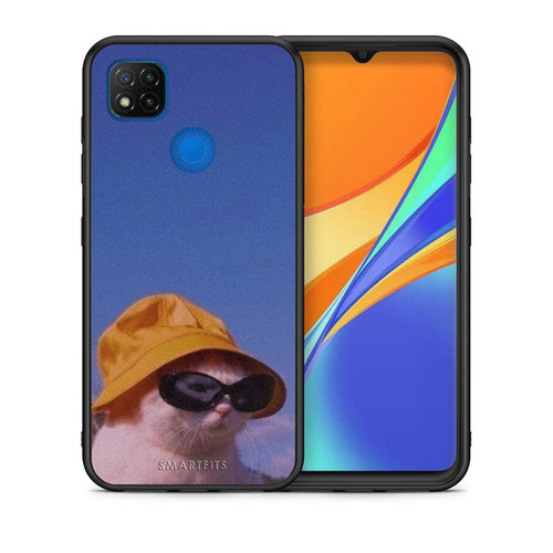 Θήκη Xiaomi Redmi 9C Cat Diva από τη Smartfits με σχέδιο στο πίσω μέρος και μαύρο περίβλημα | Xiaomi Redmi 9C Cat Diva case with colorful back and black bezels