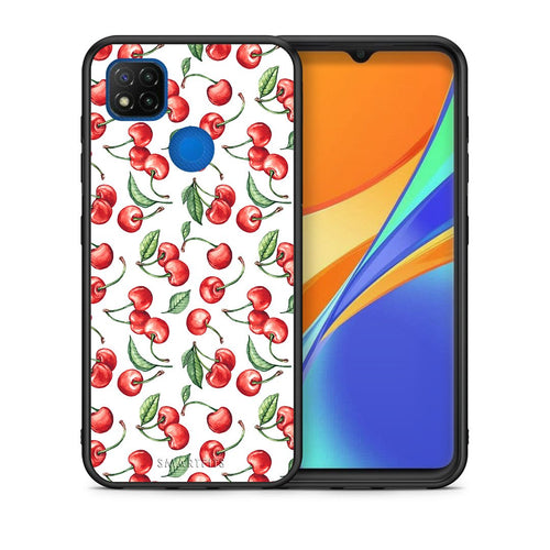 Θήκη Xiaomi Redmi 9C Cherry Summer από τη Smartfits με σχέδιο στο πίσω μέρος και μαύρο περίβλημα | Xiaomi Redmi 9C Cherry Summer case with colorful back and black bezels