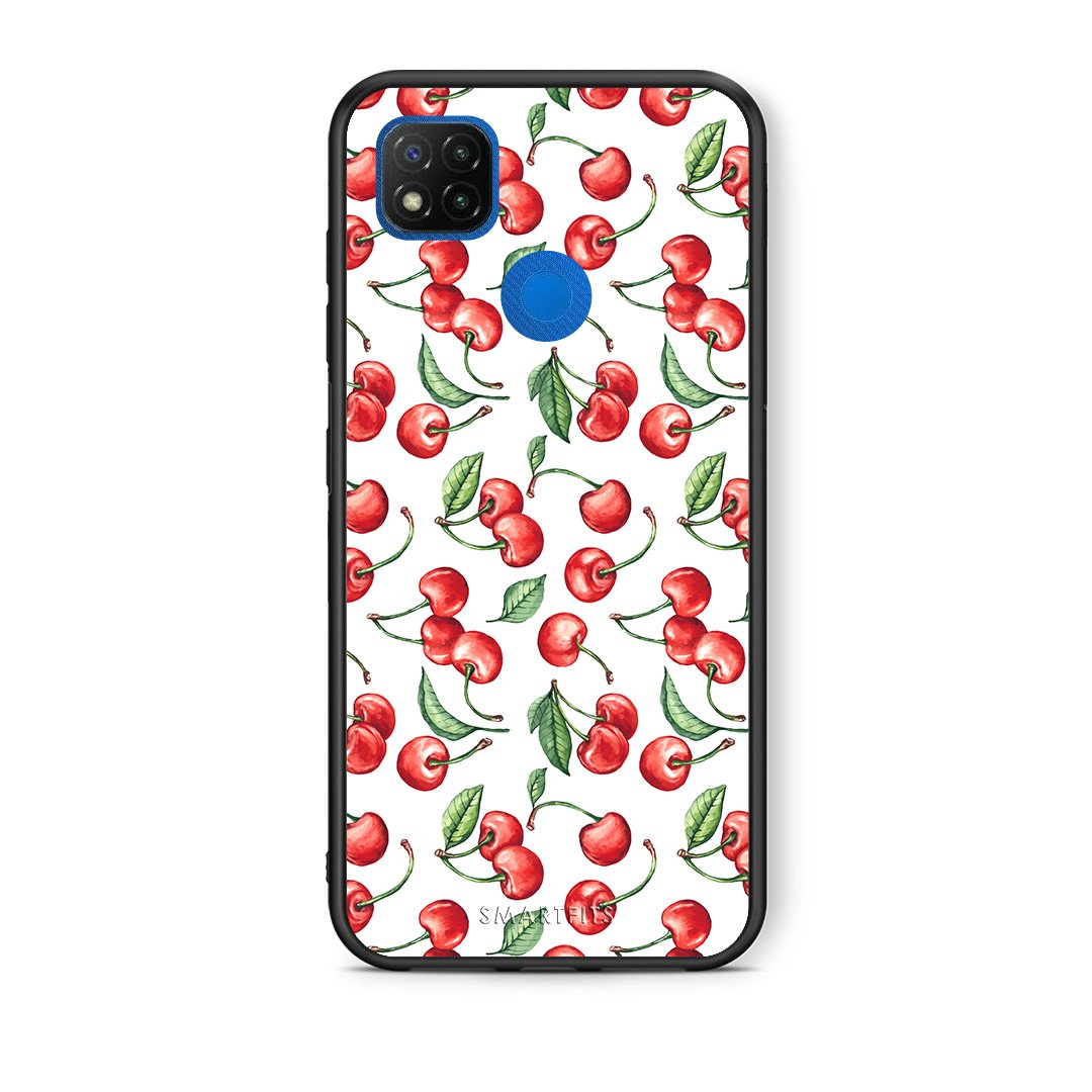Θήκη Xiaomi Redmi 9C Cherry Summer από τη Smartfits με σχέδιο στο πίσω μέρος και μαύρο περίβλημα | Xiaomi Redmi 9C Cherry Summer case with colorful back and black bezels