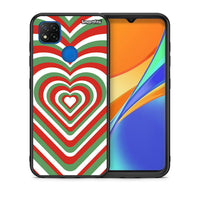 Thumbnail for Θήκη Xiaomi Redmi 9C Christmas Hearts από τη Smartfits με σχέδιο στο πίσω μέρος και μαύρο περίβλημα | Xiaomi Redmi 9C Christmas Hearts case with colorful back and black bezels