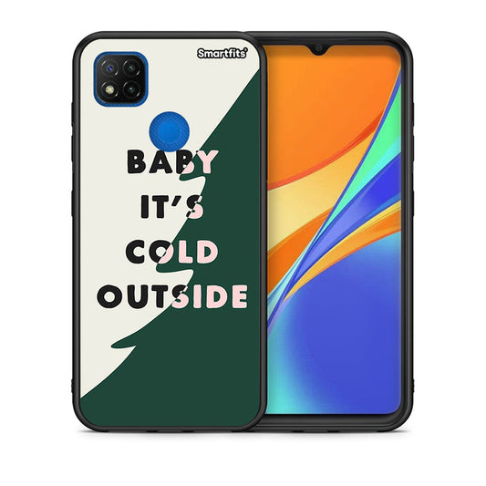 Θήκη Xiaomi Redmi 9C Cold Outside από τη Smartfits με σχέδιο στο πίσω μέρος και μαύρο περίβλημα | Xiaomi Redmi 9C Cold Outside case with colorful back and black bezels