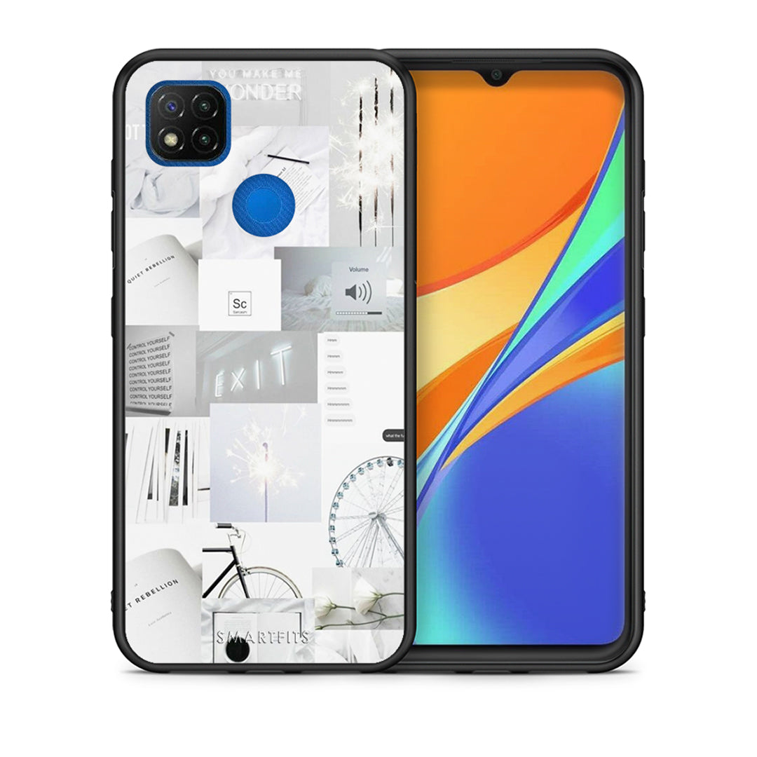 Θήκη Αγίου Βαλεντίνου Xiaomi Redmi 9C Collage Make Me Wonder από τη Smartfits με σχέδιο στο πίσω μέρος και μαύρο περίβλημα | Xiaomi Redmi 9C Collage Make Me Wonder case with colorful back and black bezels