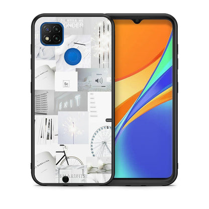 Θήκη Αγίου Βαλεντίνου Xiaomi Redmi 9C Collage Make Me Wonder από τη Smartfits με σχέδιο στο πίσω μέρος και μαύρο περίβλημα | Xiaomi Redmi 9C Collage Make Me Wonder case with colorful back and black bezels