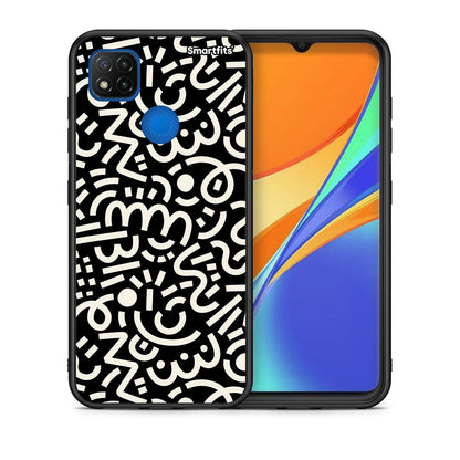 Θήκη Xiaomi Redmi 9C Doodle Art από τη Smartfits με σχέδιο στο πίσω μέρος και μαύρο περίβλημα | Xiaomi Redmi 9C Doodle Art case with colorful back and black bezels