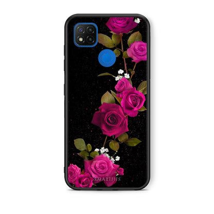 Θήκη Xiaomi Redmi 9C Red Roses Flower από τη Smartfits με σχέδιο στο πίσω μέρος και μαύρο περίβλημα | Xiaomi Redmi 9C Red Roses Flower case with colorful back and black bezels