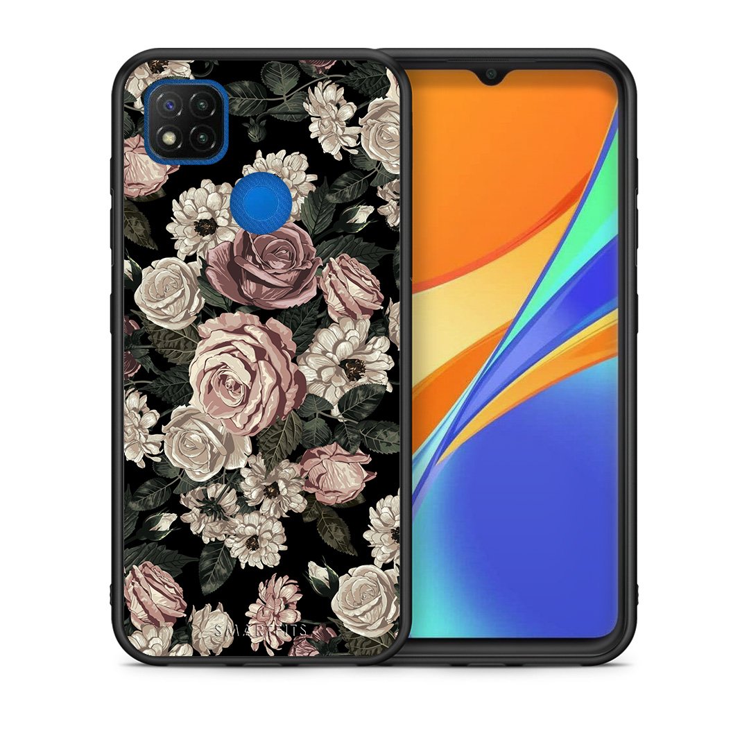 Θήκη Xiaomi Redmi 9C Wild Roses Flower από τη Smartfits με σχέδιο στο πίσω μέρος και μαύρο περίβλημα | Xiaomi Redmi 9C Wild Roses Flower case with colorful back and black bezels