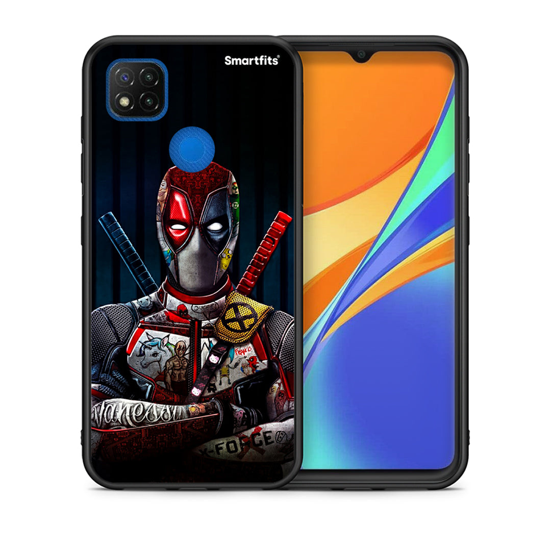 Θήκη Xiaomi Redmi 9C Funny Guy από τη Smartfits με σχέδιο στο πίσω μέρος και μαύρο περίβλημα | Xiaomi Redmi 9C Funny Guy case with colorful back and black bezels