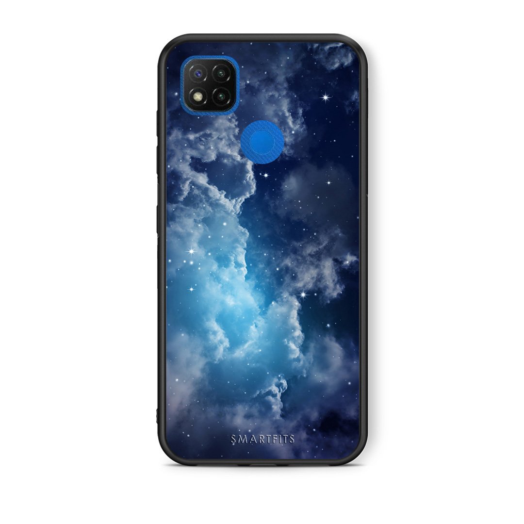 Θήκη Xiaomi Redmi 9C Blue Sky Galaxy από τη Smartfits με σχέδιο στο πίσω μέρος και μαύρο περίβλημα | Xiaomi Redmi 9C Blue Sky Galaxy case with colorful back and black bezels