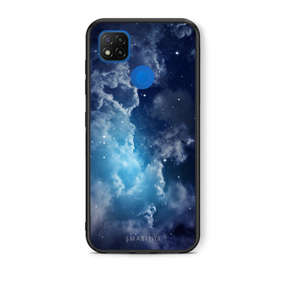 Θήκη Xiaomi Redmi 9C Blue Sky Galaxy από τη Smartfits με σχέδιο στο πίσω μέρος και μαύρο περίβλημα | Xiaomi Redmi 9C Blue Sky Galaxy case with colorful back and black bezels
