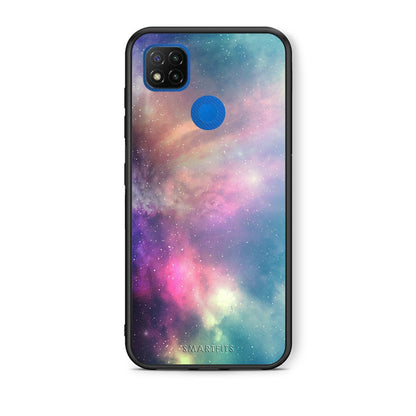Θήκη Xiaomi Redmi 9C Rainbow Galaxy από τη Smartfits με σχέδιο στο πίσω μέρος και μαύρο περίβλημα | Xiaomi Redmi 9C Rainbow Galaxy case with colorful back and black bezels