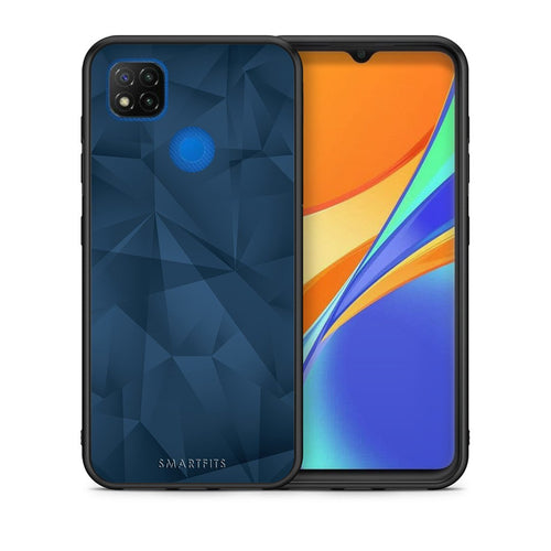 Θήκη Xiaomi Redmi 9C Blue Abstract Geometric από τη Smartfits με σχέδιο στο πίσω μέρος και μαύρο περίβλημα | Xiaomi Redmi 9C Blue Abstract Geometric case with colorful back and black bezels