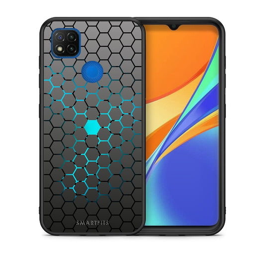 Θήκη Xiaomi Redmi 9C Hexagonal Geometric από τη Smartfits με σχέδιο στο πίσω μέρος και μαύρο περίβλημα | Xiaomi Redmi 9C Hexagonal Geometric case with colorful back and black bezels
