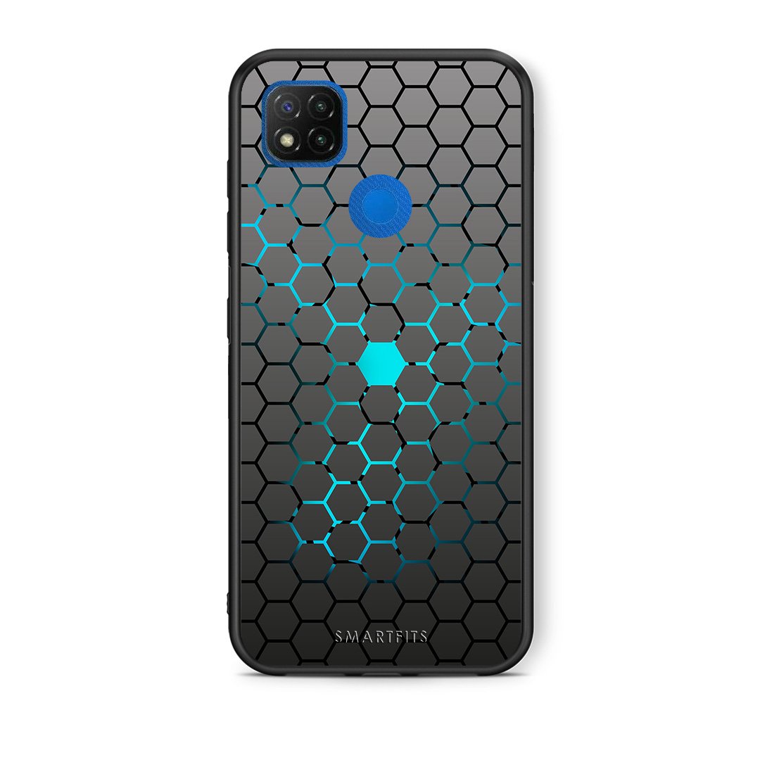 Θήκη Xiaomi Redmi 9C Hexagonal Geometric από τη Smartfits με σχέδιο στο πίσω μέρος και μαύρο περίβλημα | Xiaomi Redmi 9C Hexagonal Geometric case with colorful back and black bezels