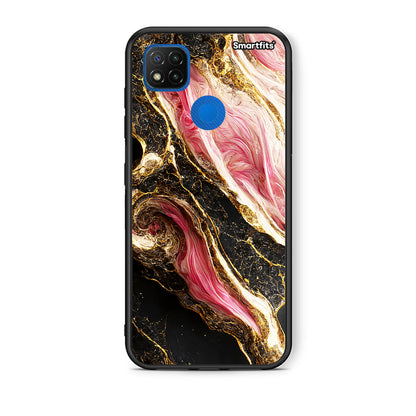 Θήκη Xiaomi Redmi 9C Glamorous Pink Marble από τη Smartfits με σχέδιο στο πίσω μέρος και μαύρο περίβλημα | Xiaomi Redmi 9C Glamorous Pink Marble case with colorful back and black bezels