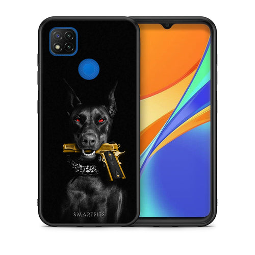 Θήκη Αγίου Βαλεντίνου Xiaomi Redmi 9C Golden Gun από τη Smartfits με σχέδιο στο πίσω μέρος και μαύρο περίβλημα | Xiaomi Redmi 9C Golden Gun case with colorful back and black bezels