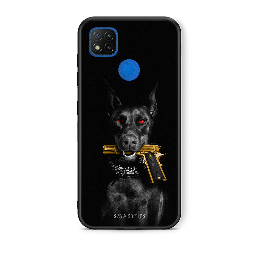 Θήκη Αγίου Βαλεντίνου Xiaomi Redmi 9C Golden Gun από τη Smartfits με σχέδιο στο πίσω μέρος και μαύρο περίβλημα | Xiaomi Redmi 9C Golden Gun case with colorful back and black bezels