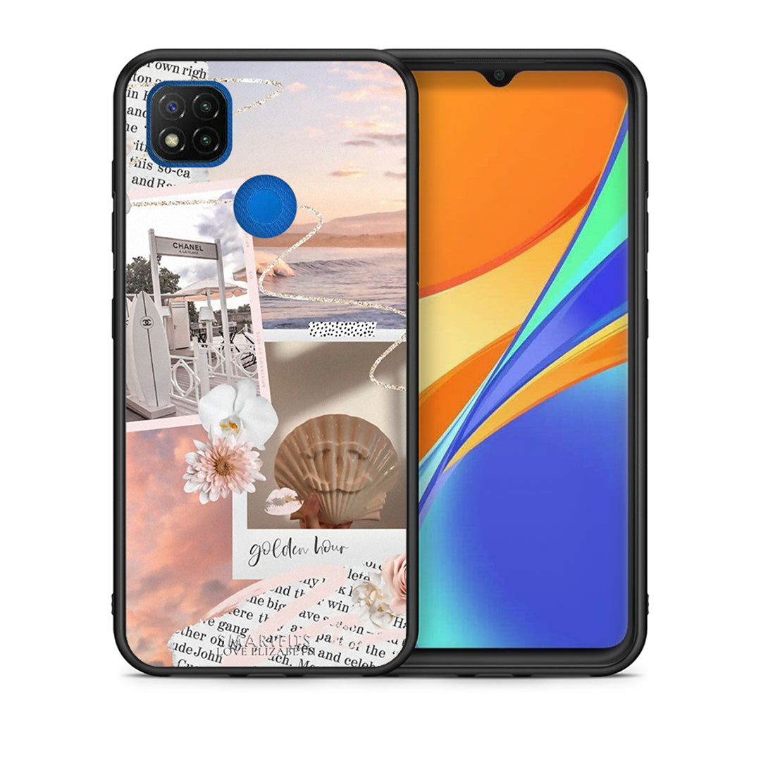 Θήκη Αγίου Βαλεντίνου Xiaomi Redmi 9C Golden Hour από τη Smartfits με σχέδιο στο πίσω μέρος και μαύρο περίβλημα | Xiaomi Redmi 9C Golden Hour case with colorful back and black bezels