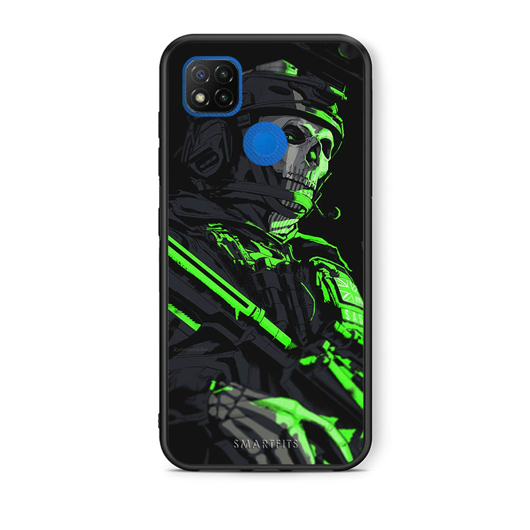 Θήκη Αγίου Βαλεντίνου Xiaomi Redmi 9C Green Soldier από τη Smartfits με σχέδιο στο πίσω μέρος και μαύρο περίβλημα | Xiaomi Redmi 9C Green Soldier case with colorful back and black bezels